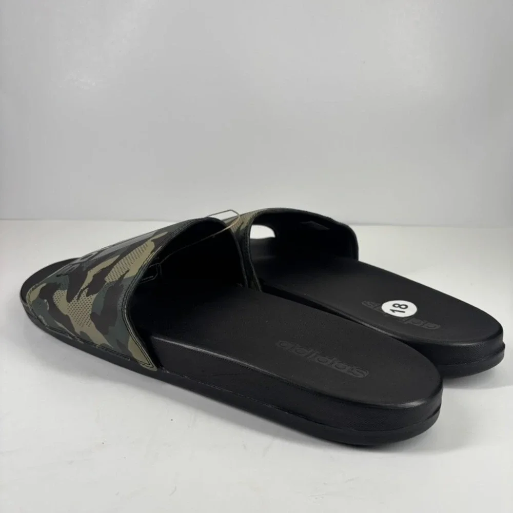 Adidas‎ Adilette Men's US 18 Camouflage Cloudfoam Slip-On Comfort Slide Sandals